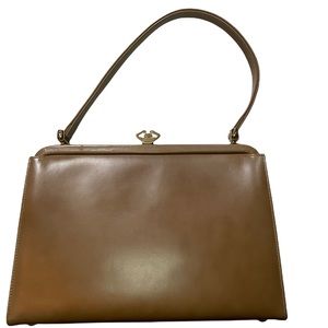 [Coblentz] Vintage Beige Leather Envelope Handle Bag